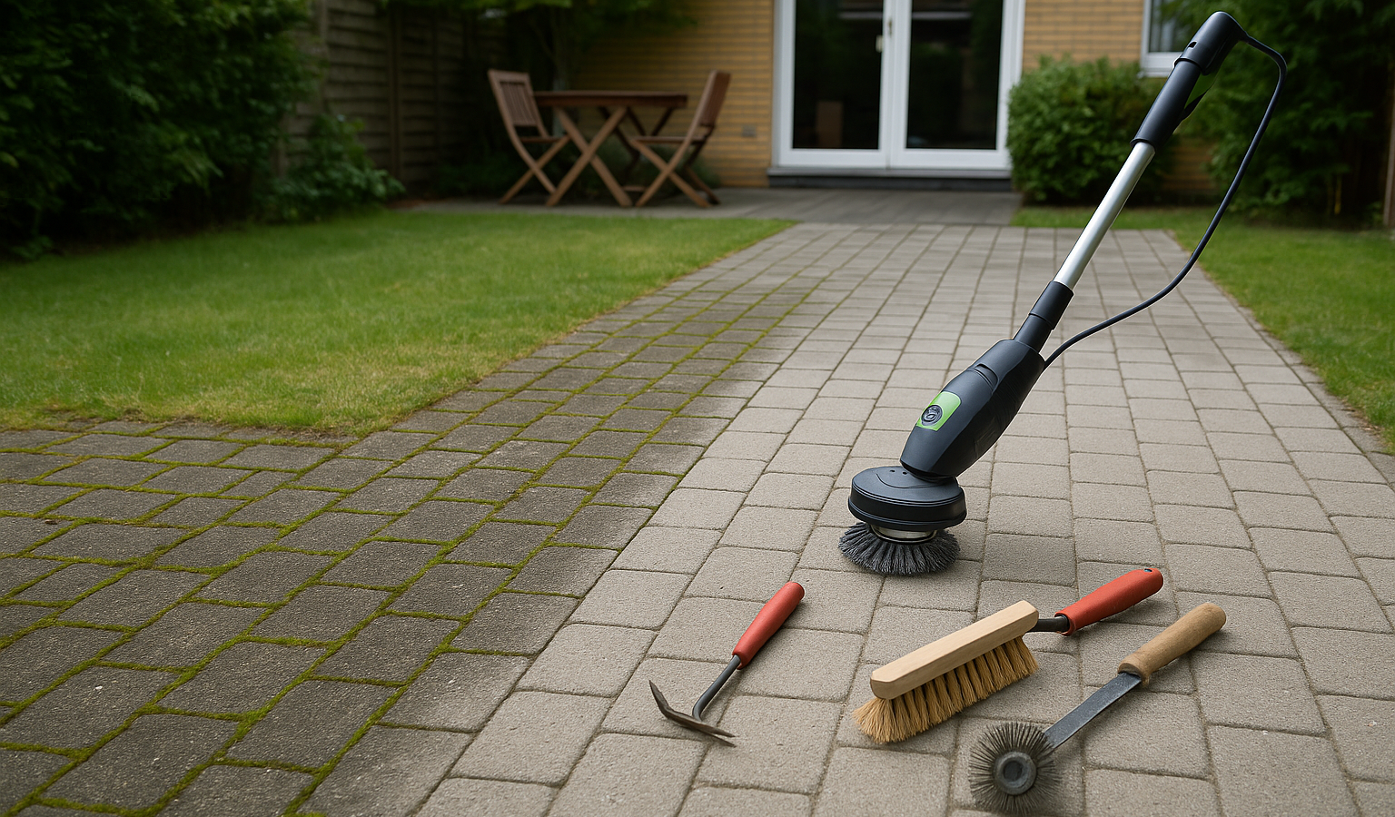 Fugen auf Terrasse und Wegen gründlich reinigen