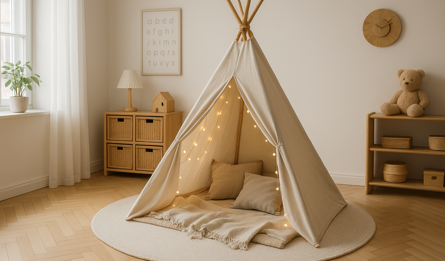 Tipi fürs Kinderzimmer ohne Nähen selber bauen