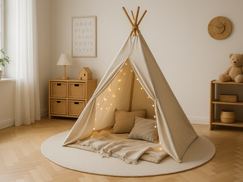 Tipi fürs Kinderzimmer ohne Nähen selber bauen